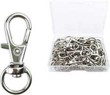 30 Pcs Metal Swivel Lanyard Snap Hook, Key Chain Hook Lobster Silver 