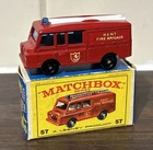 Matchbox Lesney 57c Land Rover Fire Truck BPW, E Type Box