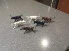 6 VINTAGE MARX CATTLE DRIVE PLAYSET CATTLE 1970'S