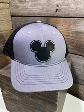 Disney Mickey Mouse Grey Black SnapBack Hat Cap Youth Adjustable