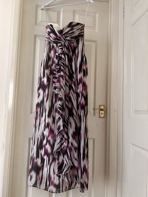 NEU MIT ETIKETT NEU £170 COAST Rhianna Rüschen vorne Maxi Träger/trägerloses Kleid UK Größe 8