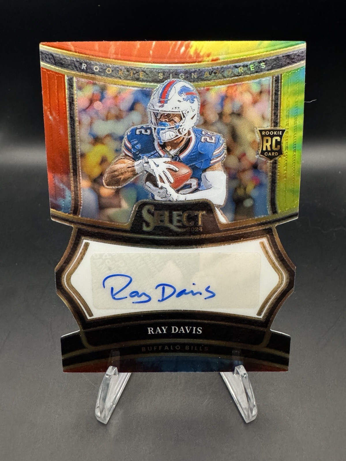 2024 Select - Ray Davis Rookie Signatures Die-Cut Tie-Dye Prizm /25 Bills