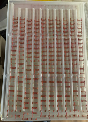 Renz Ring Wire Drahtbinderücken, rot, 5/16'', Teilung 2:1, 10 Elemente/Blister