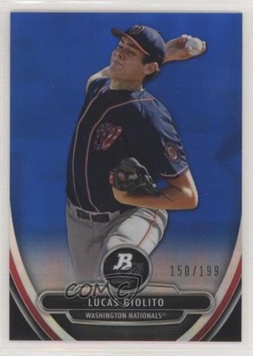2013 Bowman Platinum Prospects Chrome Blue Refractor 150/199 Lucas Giolito xr1