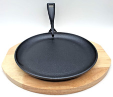 31 CM HEAVY DUTY  XL CAST IRON SIZZLER PLATTER (3 PCS SET) SERVING- PLATTER DISH