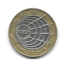 [2119] 2001 UK Marconi Telegraph £2 Two Pound Bi-metallic Coin KM#1014