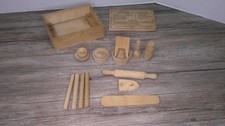 antique Polly Pet children household play set very rare in original wooden box N