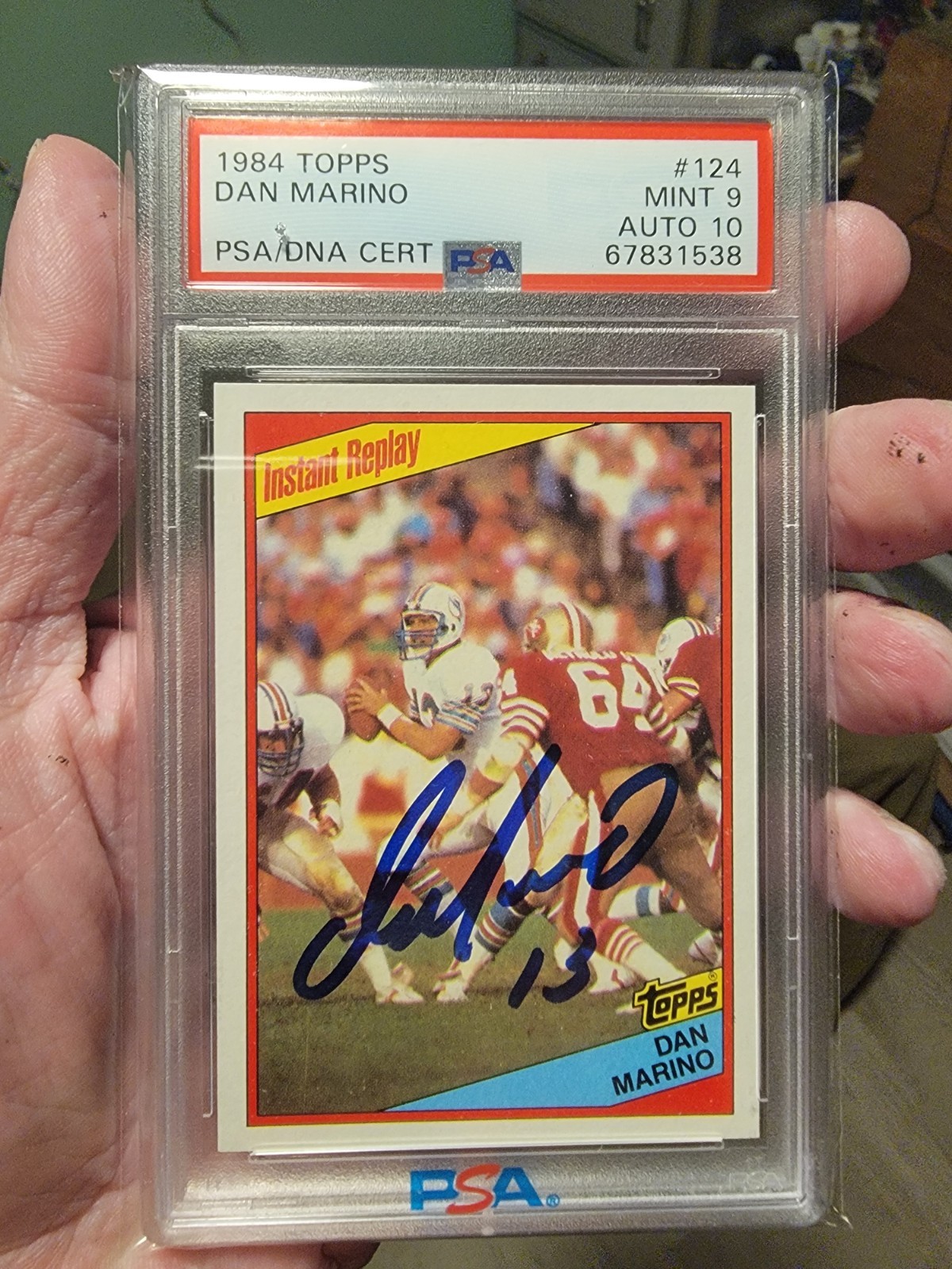 1984 Topps Dan Marino AUTO ROOKIE CARD RC! PSA 9/AUTO 10! POP 9! None Higher!