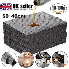 10-100x 50*40cm Oil Absorbent Pads Grey Garage Floor Mat Oil Spill Mat Under Car