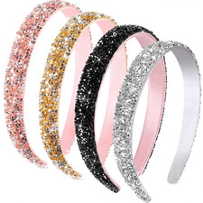 4 Pieces Rhinestone Headband for Women Glitter Sparkly Rhinestone Hairbands Blin