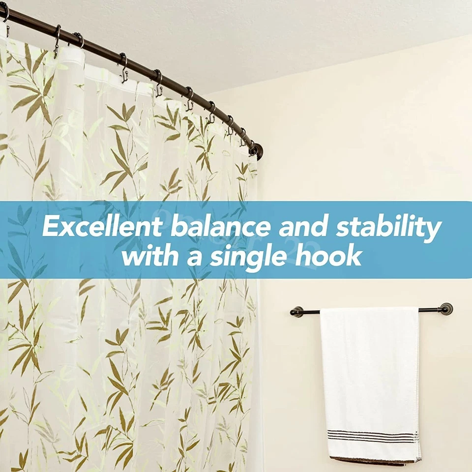 12件装金属浴帘钩环双滑轮套装浴室 — 第 3/4 张图片
