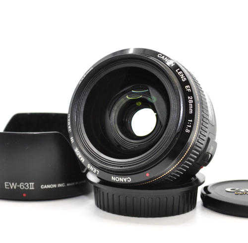 Canon EF 28mm f/1.8 USM AF Wide Angle Lens for EOS DSLR w/ Hood EX+5 From JAPAN