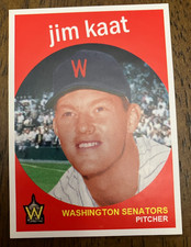 WASHINGTON SENATORS: Jim Kaat Custom Modern 1959 Style Art Card - HOF