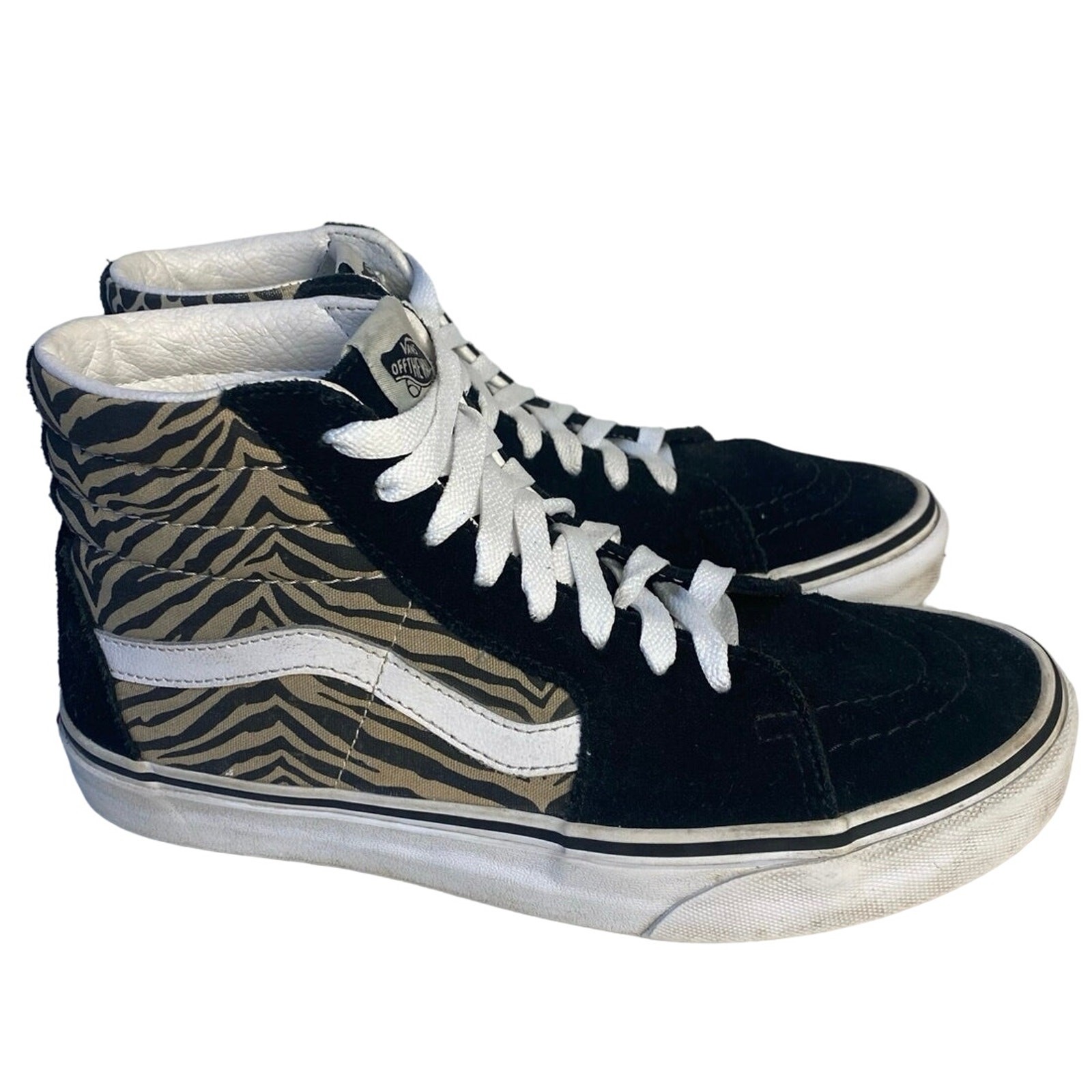 Vans Women's Safari Multi Sk8-Hi Top Sneaker Zebra Leopard Black