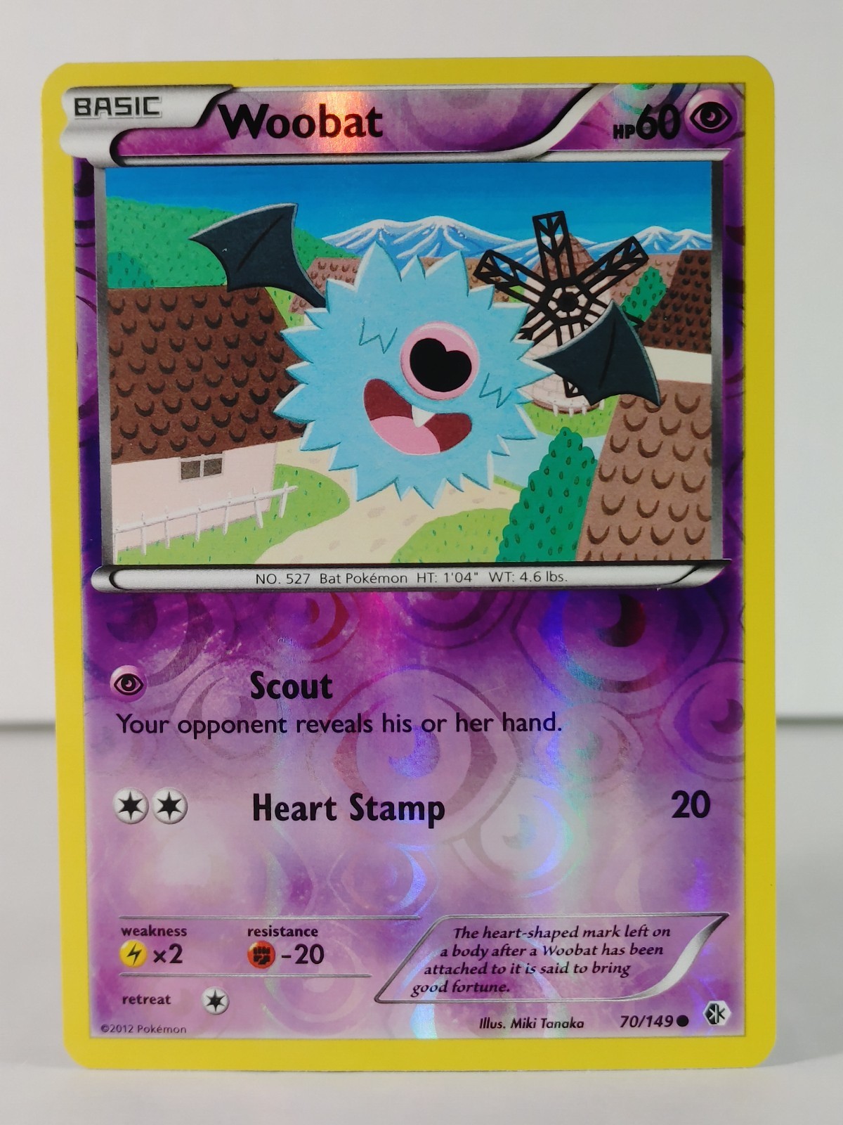 Woobat - reverse holo - BW Boundaries Crossed #70 - Pokemon - LP -T