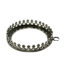 2pcs Round 20mm Bezel Cups For Setting Antique Oxidized St - ZDP Findings USA