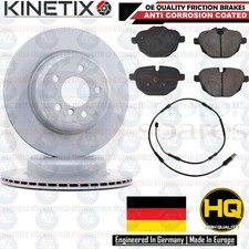 FÜR BMW 5ER 520d BESCHICHTETE BREMSSCHEIBEN HINTEN PLATIN BELÄGE DRAHTSENSOR 330mm