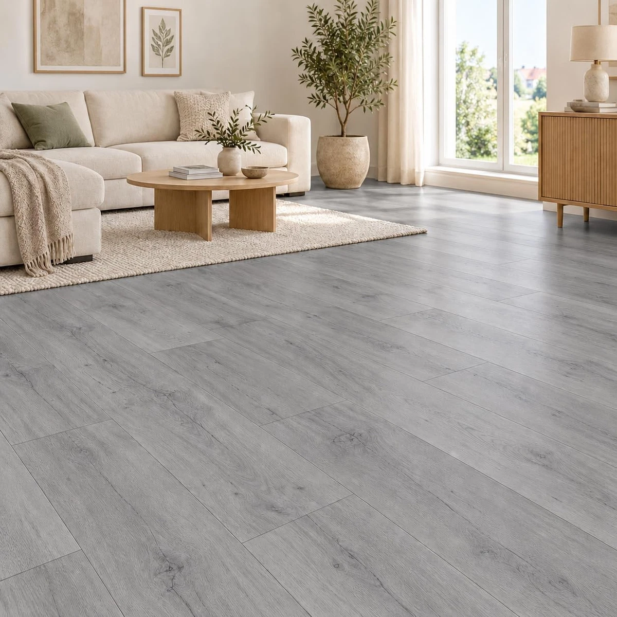 Suelo de vinilo clic Windswell nogal americano roble 4,2 mm sonido de pisada resistente al agua aspecto de madera