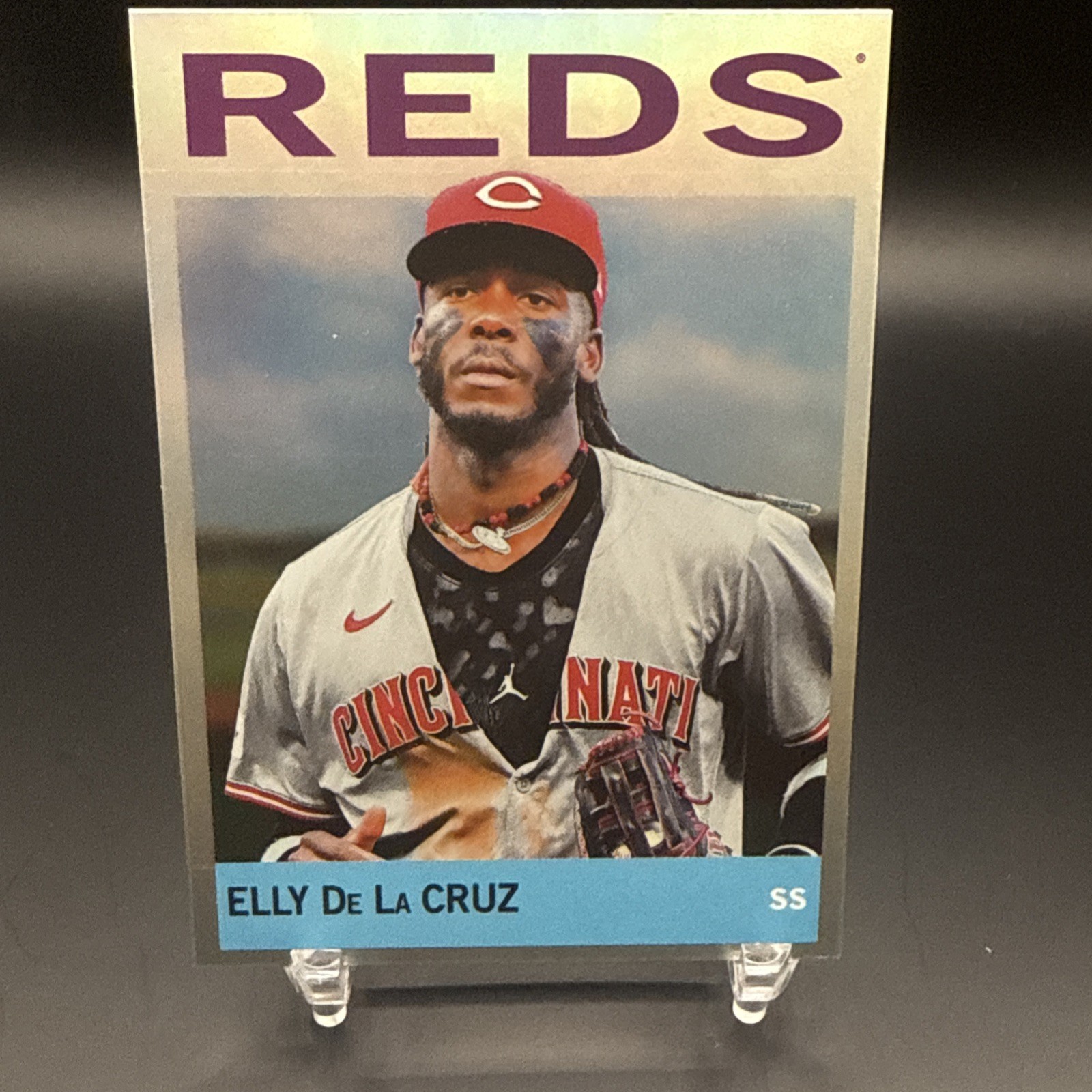 2025 Topps Heritage ELLY DE LA CRUZ 25th Anniversary HOLO FOIL Reds H25-13