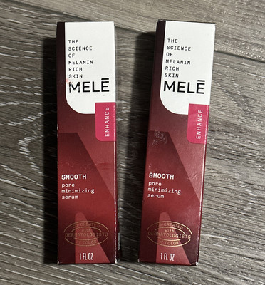 MELE Smooth Pore Minimizing Serum for Melanin Rich Skin Lot - 1 fl oz X2