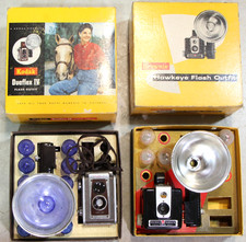 Kodak Brownie Hawkeye Flash Outfit Duaflex IV film Cameras bundle Flashes Work