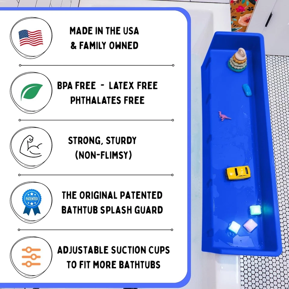 Kid-Friendly Bathtub Splash Guard & Bath Shelf - Image 4 of 4