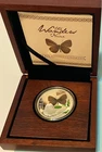 2014 Niue Blue Butterfly 1 Oz. Silver Round, Wooden Box with COA #'ed 0205/2000