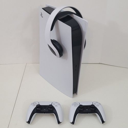 Playstation 5 Console 1 TB CFI-1115B With 2 Controllers, Headset For Parts AS IS