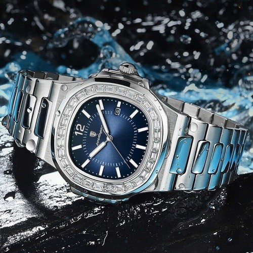 Waterproof Men's Watch Fashion Analog Luminous Quartz Wristwatch Stainless Steel - Picture 4 of 19