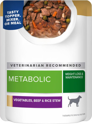 Metabolic Vegetables, Beef & Rice Stew Wet Dog Food, 24/2.8-oz pouch