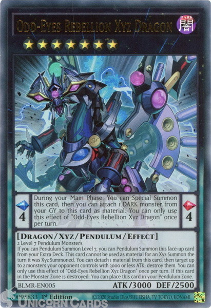BLMR-EN005 Odd-Eyes Rebellion Xyz Dragon :: Ultra Rare 1st Edition Mint YuGiOh C