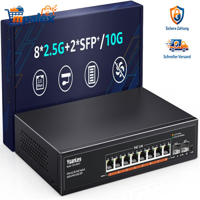 YuanLey 2 5G PoE Switch 8x2 5G PoE 2x