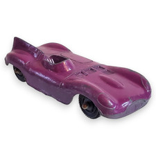 Vintage Tootsietoy Jaguar D Type Race Car Purple Diecast Chicago USA Restoration
