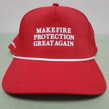 MAKE FIRE PROTECTION GREAT AGAIN 3D Red SNAPBACK Hat Cap, Branded Bills 545 NWOT