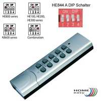 Home Easy HE844-A Funk-Fernbedienung Silber | 4-Kanal FüR AB600 HE300 HE800 DIP