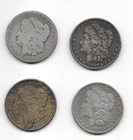 Lot Of 4 Morgan Silver Dollars -1884, 1886, 1897, 1921
