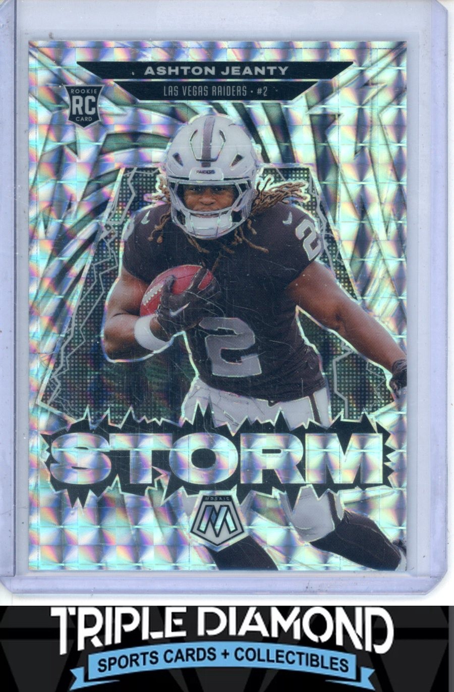 2025 Panini Mosaic Ashton Jeanty Rookie RC Storm Silver Mosaic Prizm P236