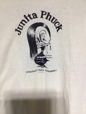 Vintage Made In USA Large Cream Color Junita Tee Shirt A Must Read Funny