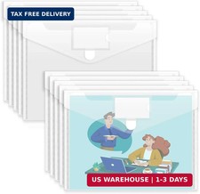 10 Pack Plastic Envelopes File Folders, Clear Folder for Document US Letter A4 S