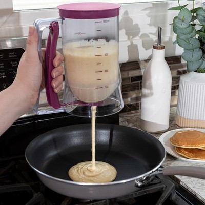 Chef Buddy Pancake Batter Dispenser Kitchen Measuring Baking Tools Holds 4 Cups