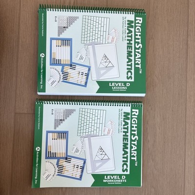 RightStart Mathematics Level D Lessons Book AND Worksheets Homeschool 2nd Ed.