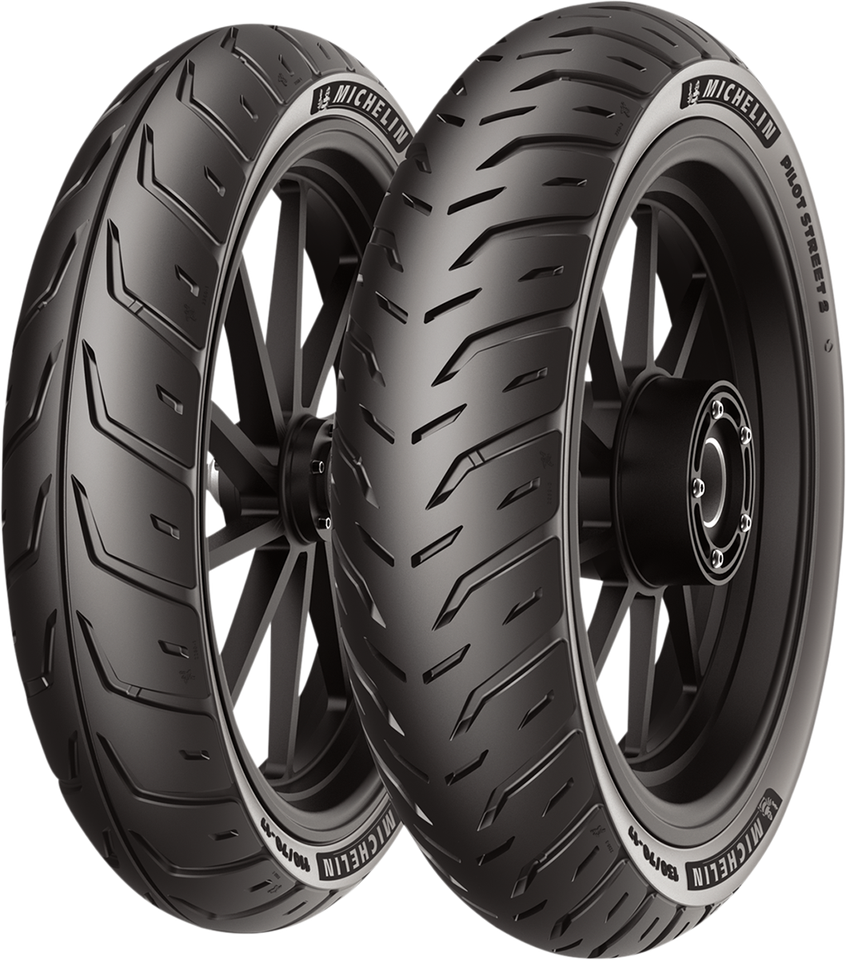 🏍️MICHELIN PSTR F/R 80/90-16 48S TL: Neumático Moto Diario Con Agarre Mojado (Mitas)