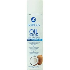 Isoplus Oil Sheen Light Hair Spray with Coconut Oil – 9 oz