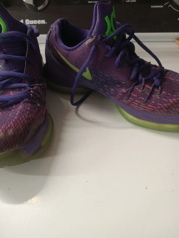 Nike KD 8 туфли кроссовки размер 4,5Y Kevin Durant фиолетовый и зеленый 768867 535 - Изображение 4 из 4