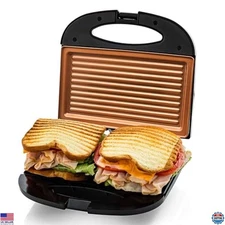 OVENTE Copper GP0110CO Electric Panini Press Grill - Nonstick, LED Indicator,