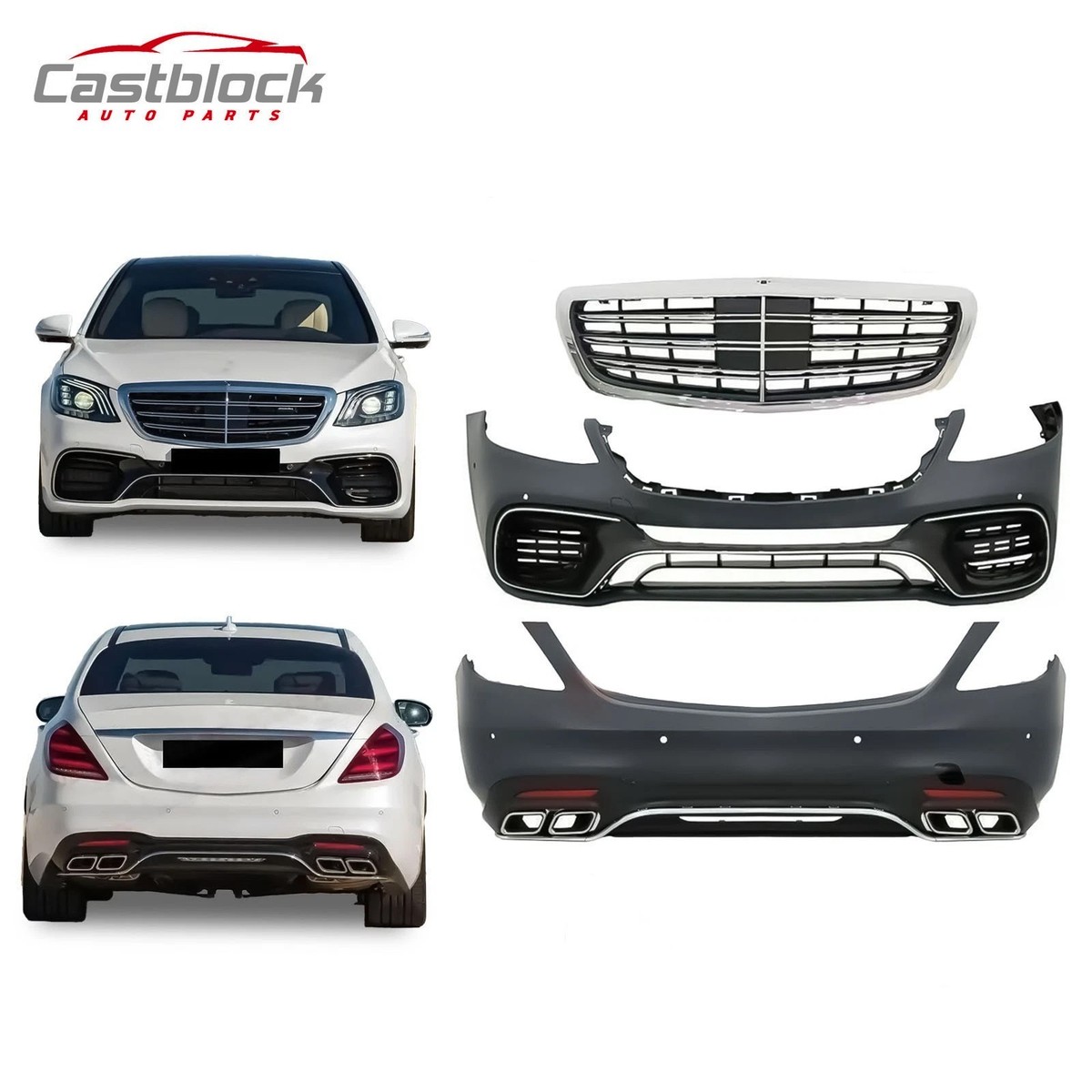 For 2014-17 W222 Mercedes Benz S-Class Facelift To 2018+ S63 AMG
