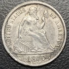 1875 P Seated Liberty Silver Dime 10c Philadelphia Lustrous AU Rare US Type Coin