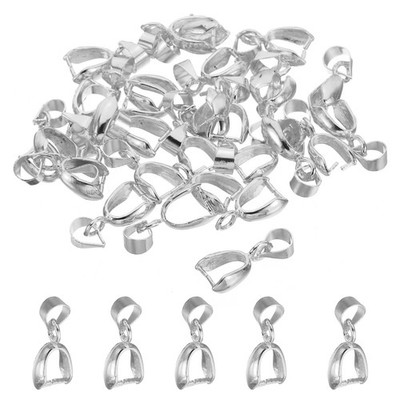 Mietanhänger Klammern, 30 Stück 6 x 17 mm Metall Verbinder Verschluss Schnalle Silber Ton