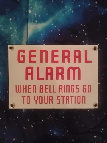 Vintage Porcelain General Alarm Sign 5" x 7"