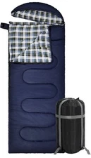Flannel Sleeping Bag for Camping Backpacking, Adults Cold Weather NAVY BLUE